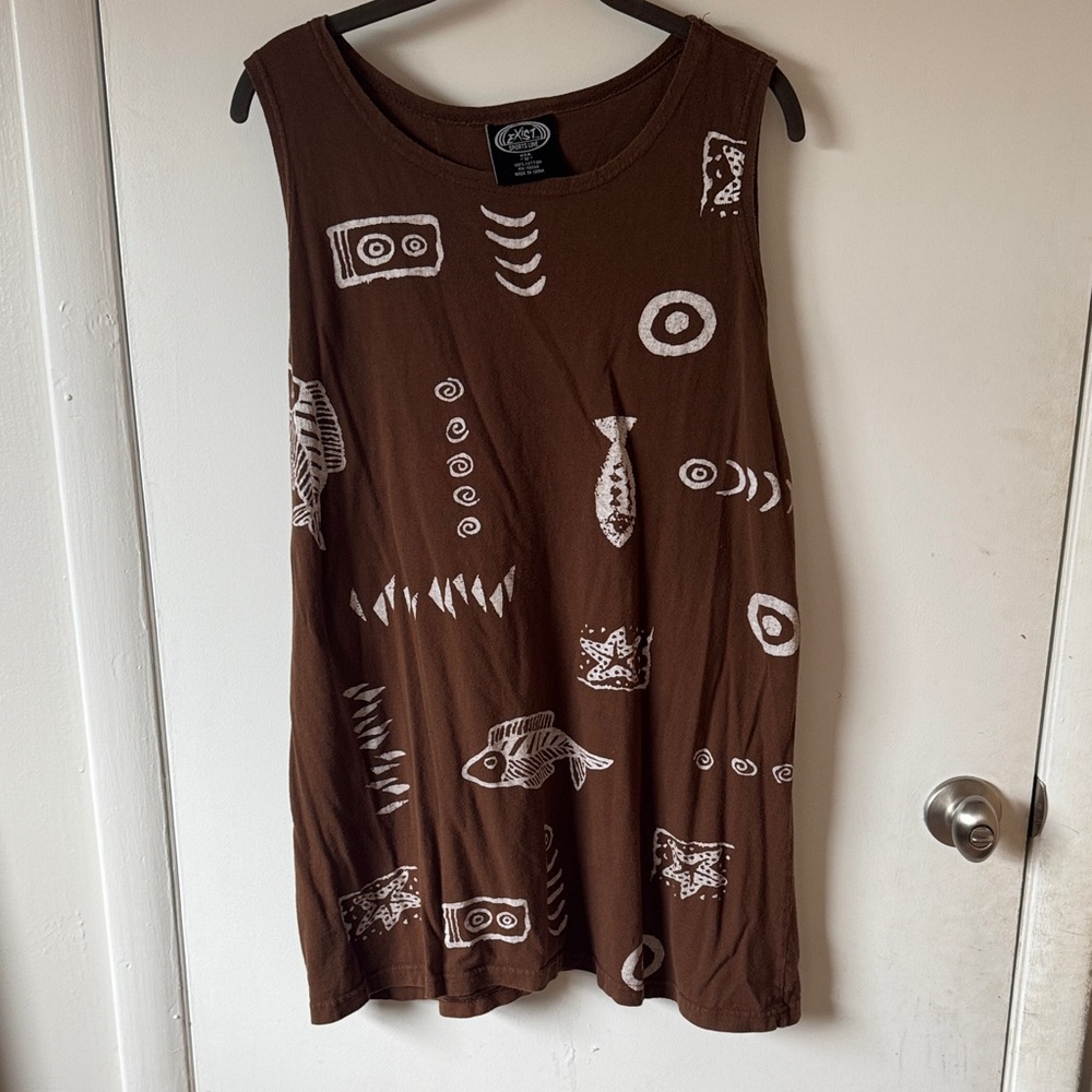 Vintage 100% cotton beach cover up with sardines